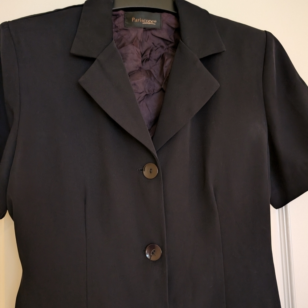 Vintage Black Short Sleeve Blazer - Picture 3 of 9